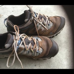 Merrell hiking boots shoes waterproof 10.5 brown